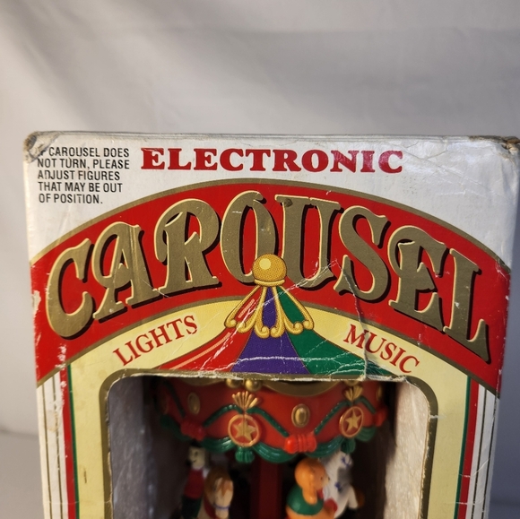 Vntge Holiday Merry Go Round Music and Lights. Tested In original box - Picture 6 of 7